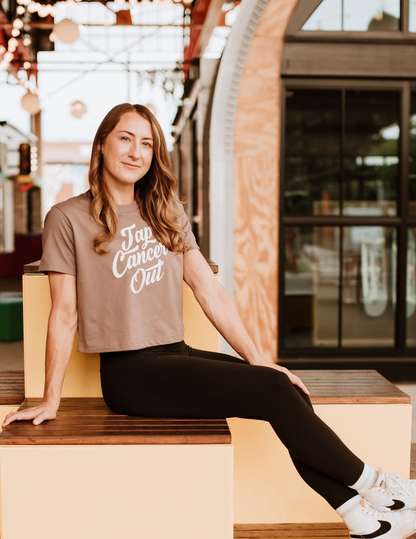 Tap Cancer Out Cropped Ladies' Tee