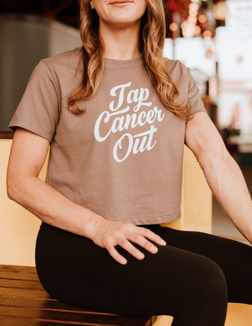 Tap Cancer Out Cropped Ladies' Tee