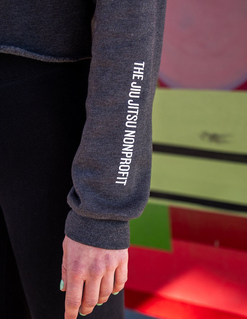 Tap Cancer Out Ladies Cropped Hoodie
