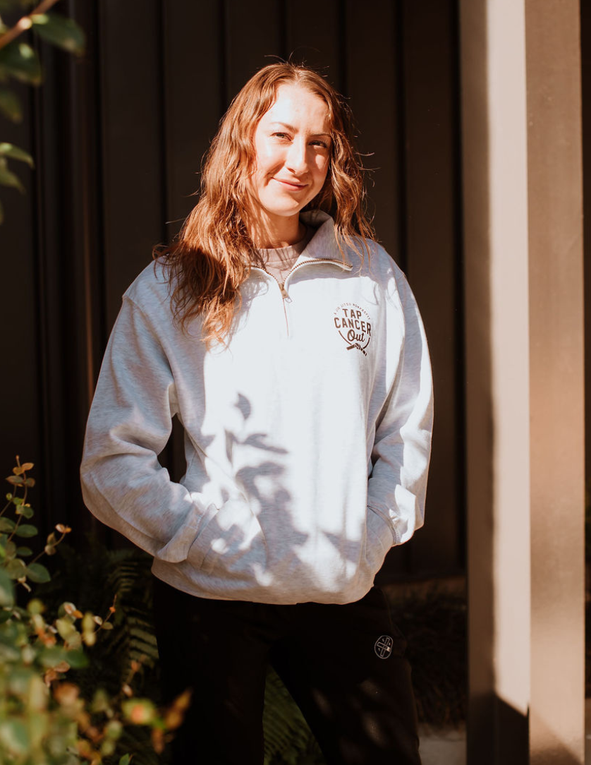 Tap Cancer Out Quarter Zip Sweatshirt
