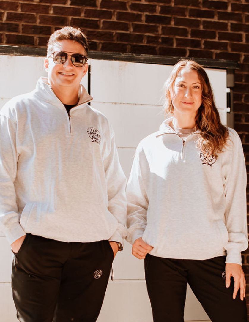 Tap Cancer Out Quarter Zip Sweatshirt